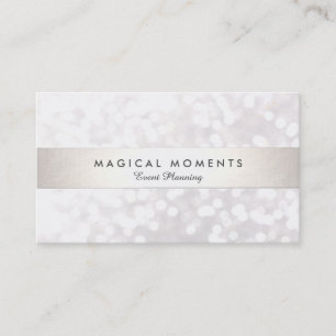 White Bokeh Bröllop och Event Planner Visitkort