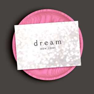 White Bokeh Glitter Modern Event Planner Visitkort