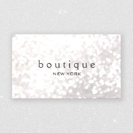 White Bokeh Glitter Modern Mode & Beauty Visitkort