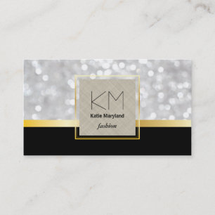 White Bokeh Golden Gräns Black Guld Pub Visitkort