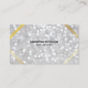 White Bokeh Guld Accents Visitkort