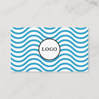 White Bondi Blue Wave Design Business Card Visitkort