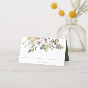 White Botanical Bohemian Placeringskort