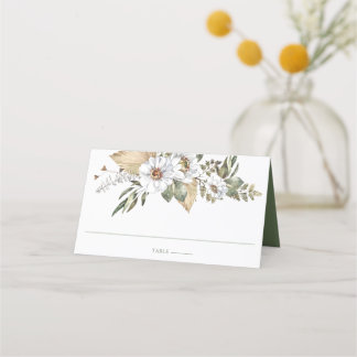 White Botanical Bohemian Placeringskort