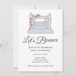 White Bounshus Balloon Garland Birthday Inbjudningar