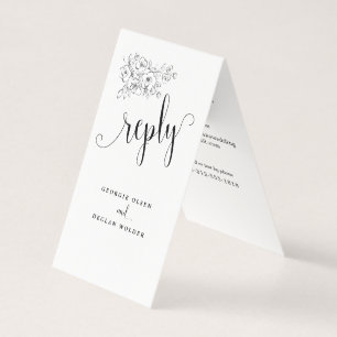 White Bouquet We Do Calligraphy Bröllop Long OSA Kort