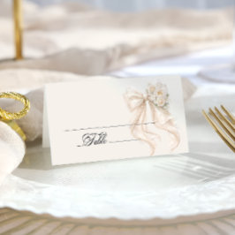 White Bow Bridal Shower Place Card Placeringskort