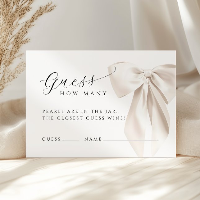 White Bow Guess How Many Game Card Tilläggskort (Skapare uppladdad)