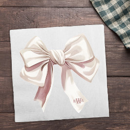 White Bow Monogram Preppy Napkin Pappersservett