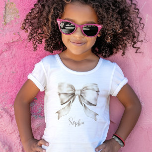 White Bow Ribbon Vintage Nursery T Shirt