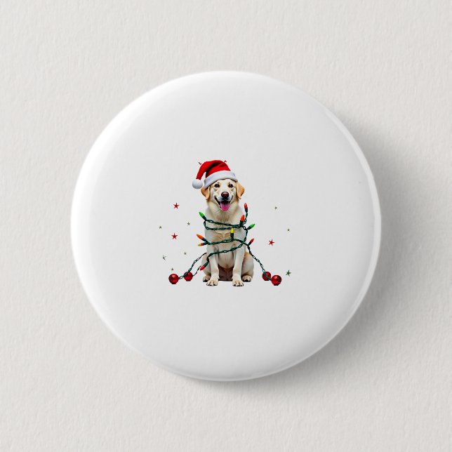 White Boxer Dog Ugly Christmas Sweater Funny Xmas  Knapp (Framsida)