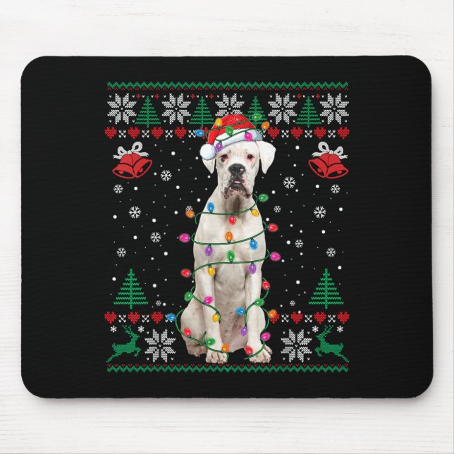 White Boxer Dog Ugly Christmas Sweater Funny Xmas  Musmatta (Framsidan)