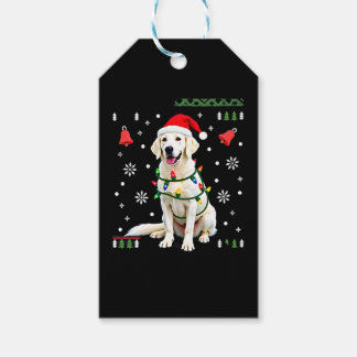 White Boxer Dog Ugly Christmas Sweater Funny Xmas  Presentetikett