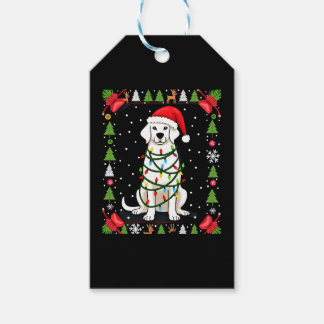 White Boxer Dog Ugly Christmas Sweater Funny Xmas  Presentetikett