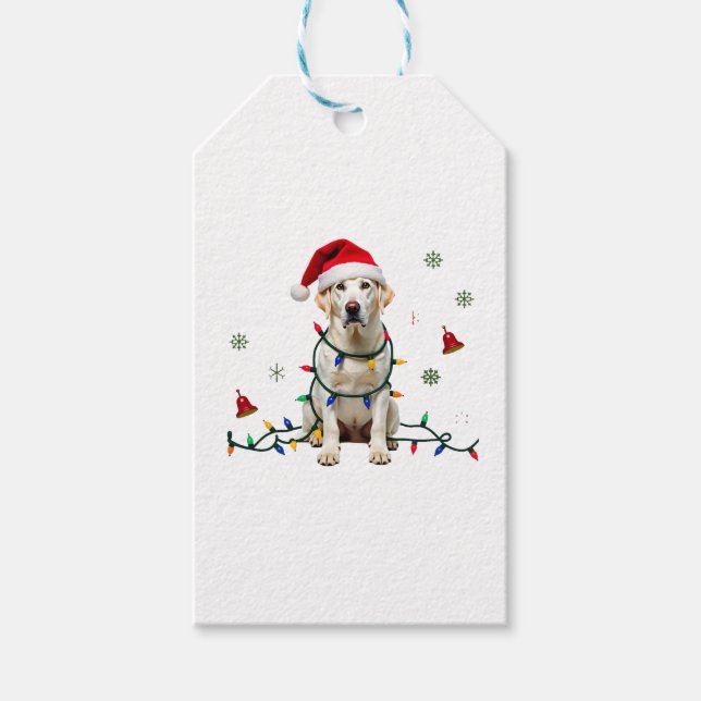 White Boxer Dog Ugly Christmas Sweater Funny Xmas  Presentetikett (Framsidan)