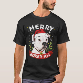White Boxer Hund Santa Boys Girls Kids T Shirt