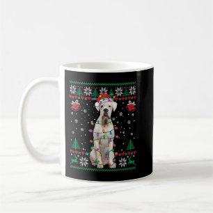 White Boxer Hund Ugly jul Sweater Funny Julafton Kaffemugg