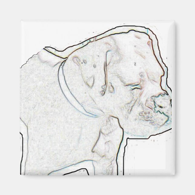 White Boxer Magnet (Framsidan)