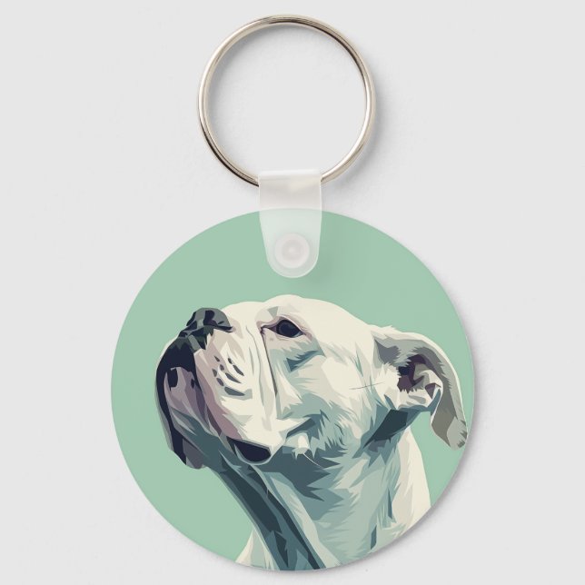 White Boxer Nyckelring (Framsida)