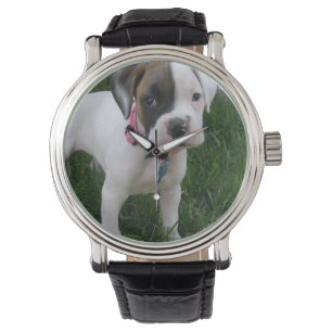White Boxer Puppy Armbandsur