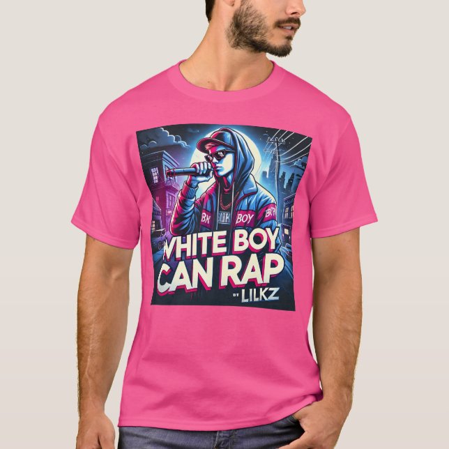 White boy can rap KZ funny T Shirt (Framsida)