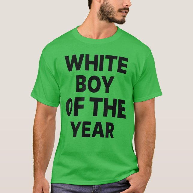 White Boy ofhe Year Funny boy T Shirt (Framsida)