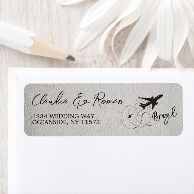 White Brasilien Passport Returadress Etikett (Insitu)