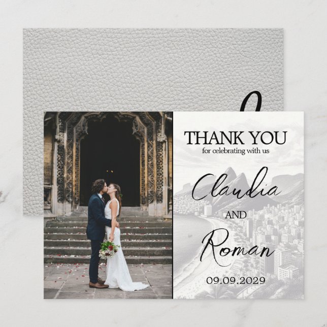 White Brasilien Passport Tack Kort (Fram/baksida)