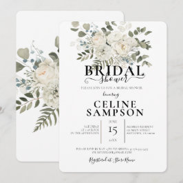 White Bröllop Bouquet Illustration Möhippa Inbjudningar