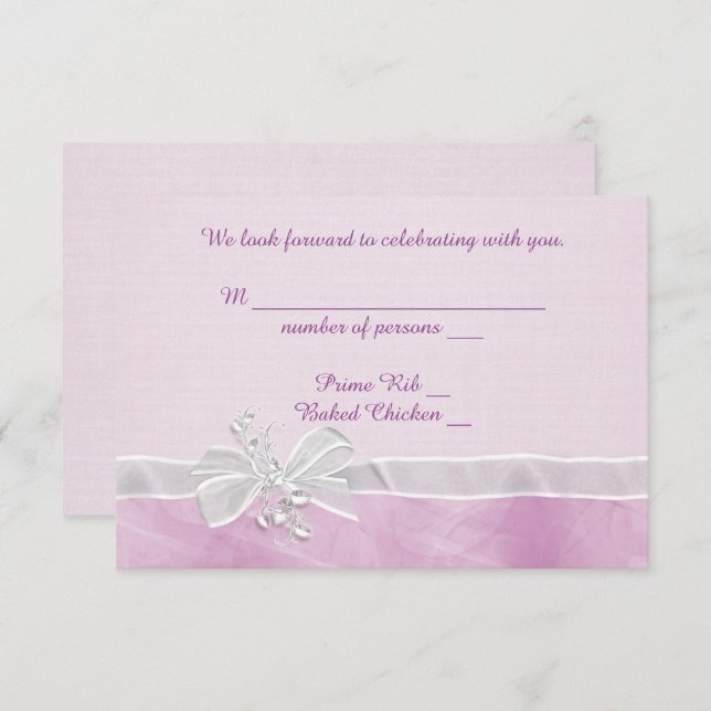 White Bröllop Bow OSA Inbjudningar (Fram/baksida)