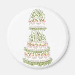 White Bröllop Cake Magnet