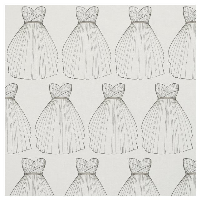 White Bröllop Dress Gown Bride Möhippa Tyg (Provkarta)