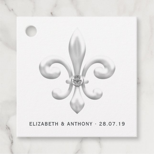 White Bröllop Gåvor Etiketter (Framsida)