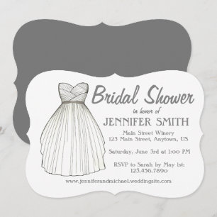 White Bröllop Gown Dress Möhippa Party Bride Inbjudningar