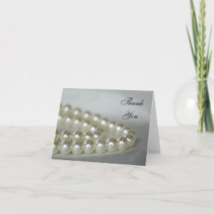 White Bröllop Pearls Tack Kort