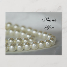 White Bröllop Pearls Tack Vykort