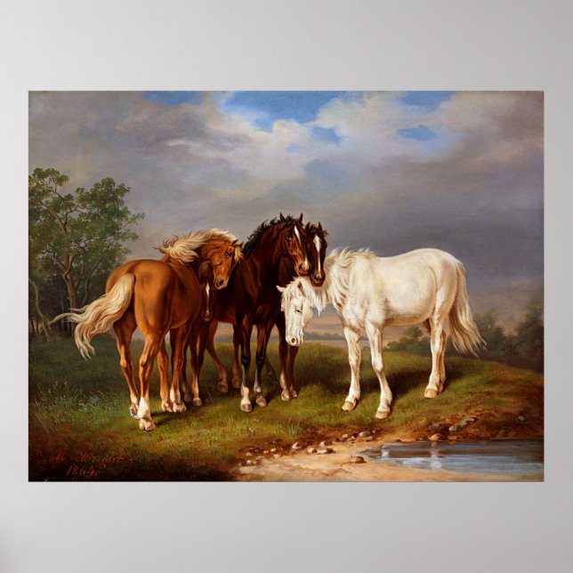 White Brown Caramel Horse Poster (Framsidan)