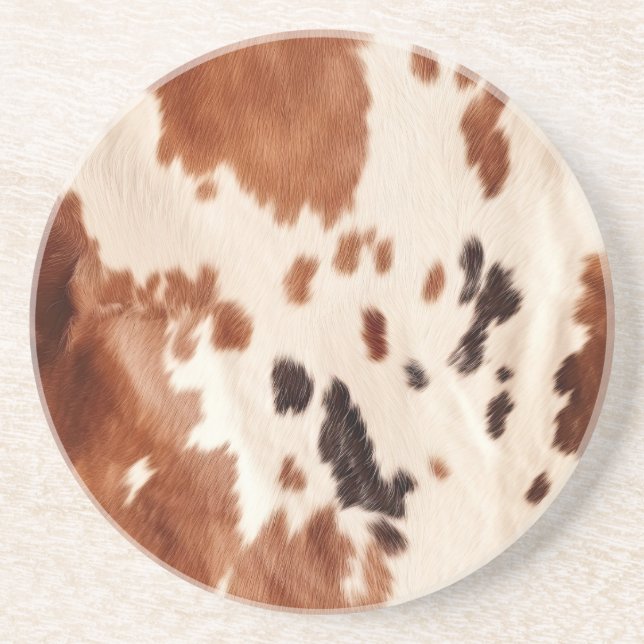 White Brown Cowhide Underlägg (Framsidan)