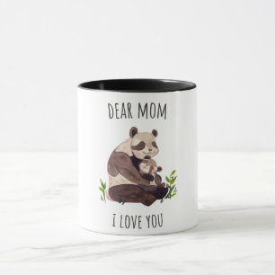 White Brown Cute Panda Bäste Mamma Mugg