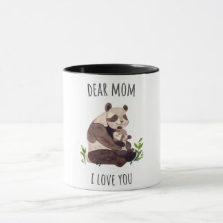 White Brown Cute Panda Bäste Mamma Mugg