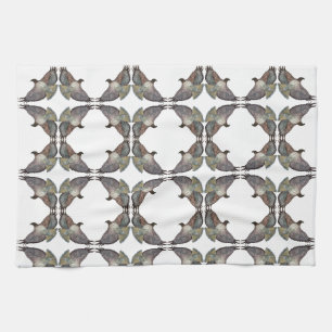 White Brown Red-Shouldred Hawk Kitchen Towel Kökshandduk