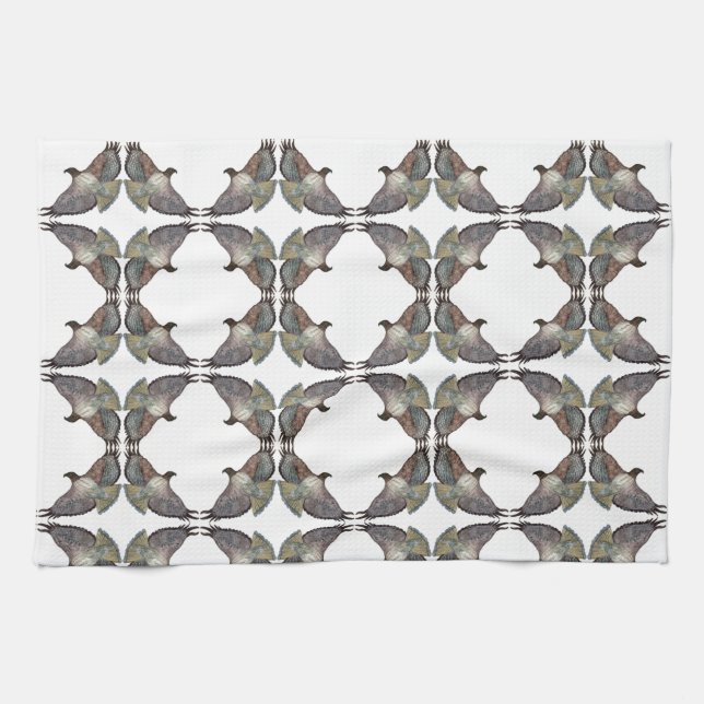 White Brown Red-Shouldred Hawk Kitchen Towel Kökshandduk (Horisontell)