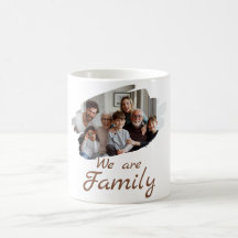 White Brown Simple Family Photo Mugg