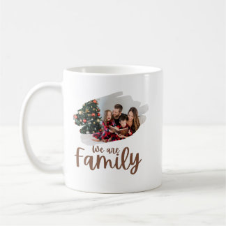 White Brown Simple Family Photo Mugg