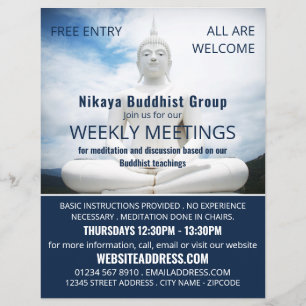 White Buddha Statue, Buddhism, Buddhist Advert Reklamblad