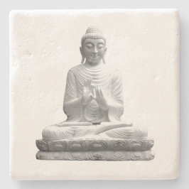 White Buddha Statue Stenunderlägg