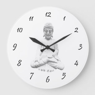 White Buddha Stor Klocka