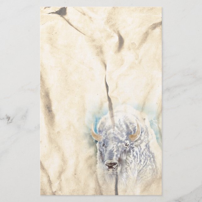 White Buffalo Native American Stationery Brevpapper (Framsida)