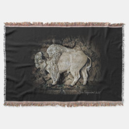 "White Buffalo" original artThrow Blanket Filt