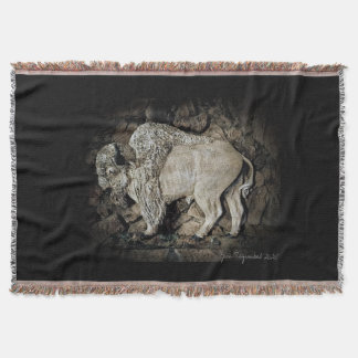 "White Buffalo" original artThrow Blanket Filt